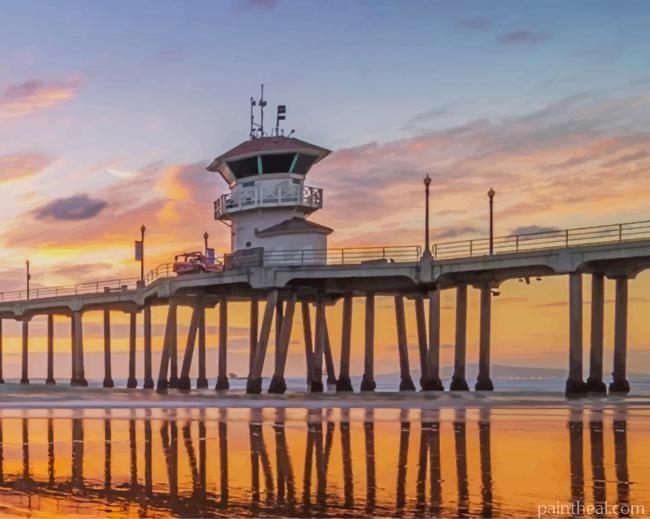 Huntington Beach Pier Painting By Numbers Kits