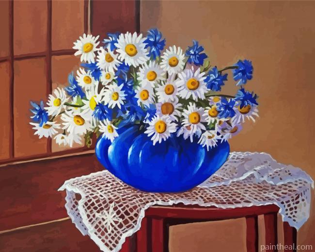 Aesthetic White Daisy Flowers Painting By Numbers Kits