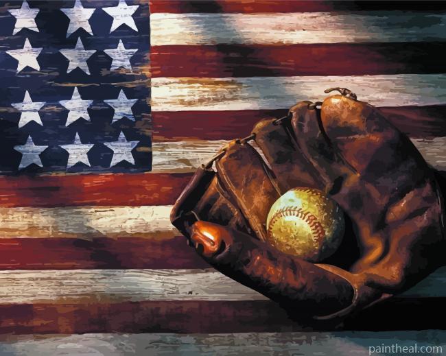Baseball American Flag Painting By Numbers Kits