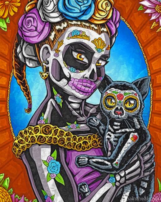 Skull Mexican Woman Painting By Numbers Kits
