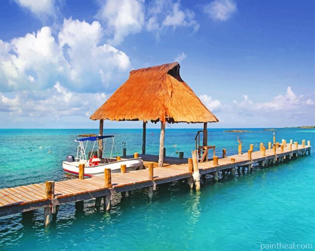 Cancun Beach Mexico Painting By Numbers Kits