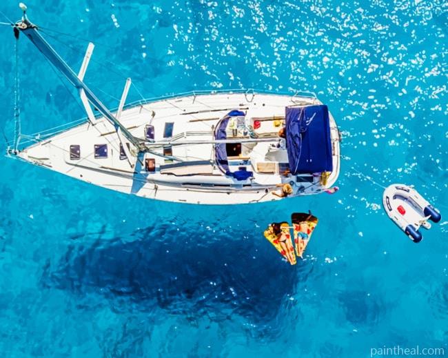 Boat In Balearic Islands Painting By Numbers Kits