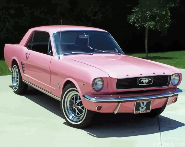 Pink 1966 Mustang Painting By Numbers Kits