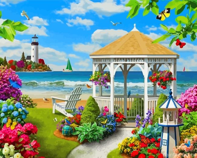 Spring Garden By Beach Painting By Numbers Kits