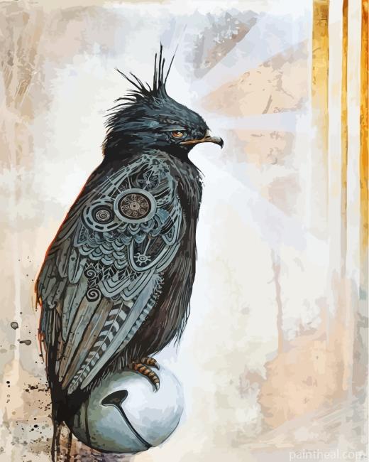 Steampunk Black Bird Art Painting By Numbers Kits