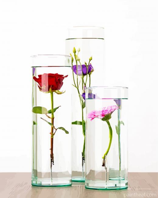 Submerged Flowers Painting By Numbers Kits