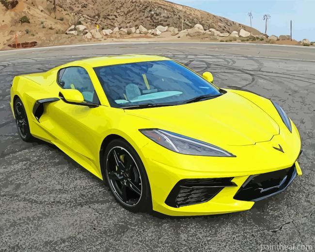 Yellow Chevy Corvette Stingray Painting By Numbers Kits