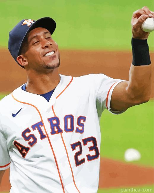 Michael Brantley Baseballer Painting By Numbers Kits