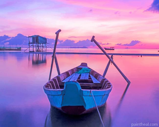 Sunrise Boat Painting By Numbers Kits