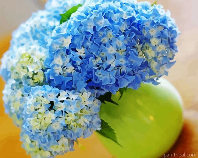 Blue Bouquet In Vase Painting By Numbers Kits