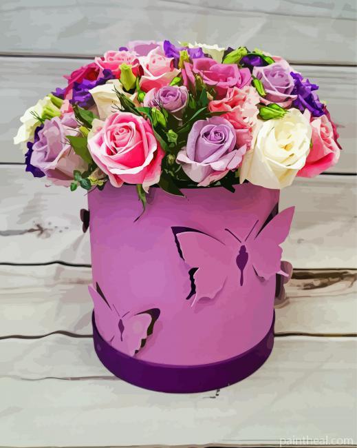 Spring Flowers Box Painting By Numbers Kits