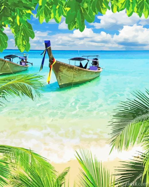 Tropical Beach Island Painting By Numbers Kits