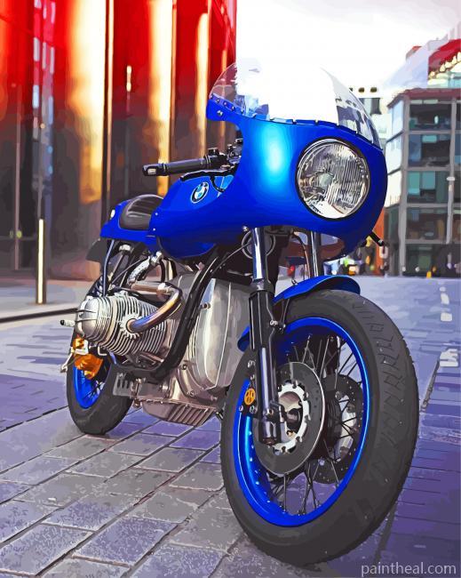 BMW Blue Motorcycle Painting By Numbers Kits