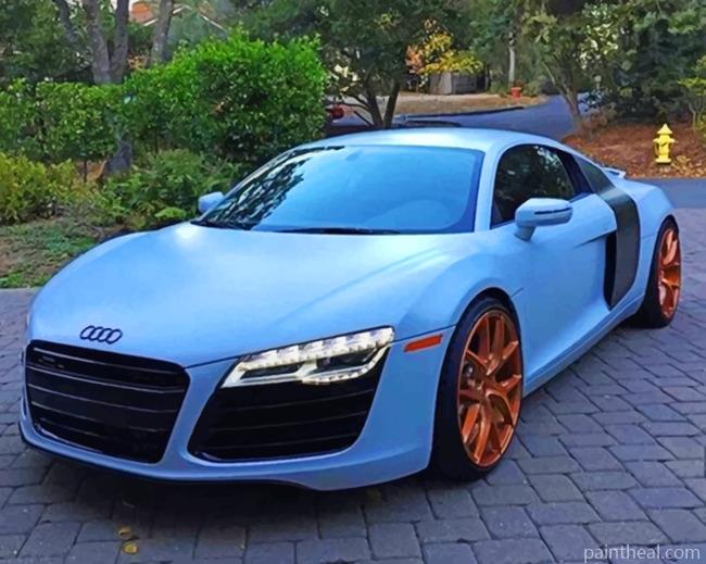 Audi R8 Matte Blue Painting By Numbers Kits