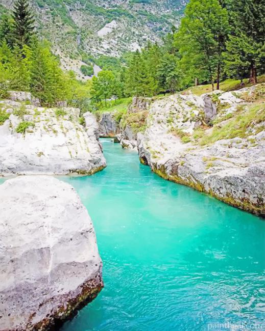 Amazing River In Slovenia Painting By Numbers Kits