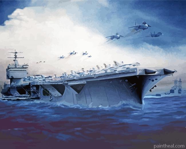 Military Ships Use Enterprise Painting By Numbers Kits