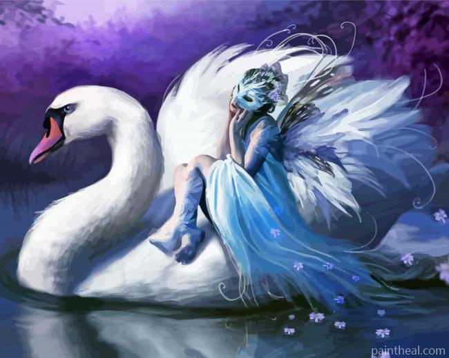 Woman And Swan Painting By Numbers Kits