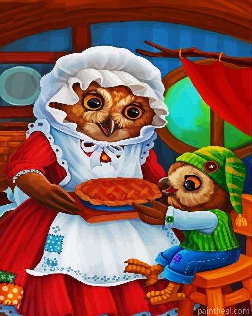 Mother And Son Owls Painting By Numbers Kits
