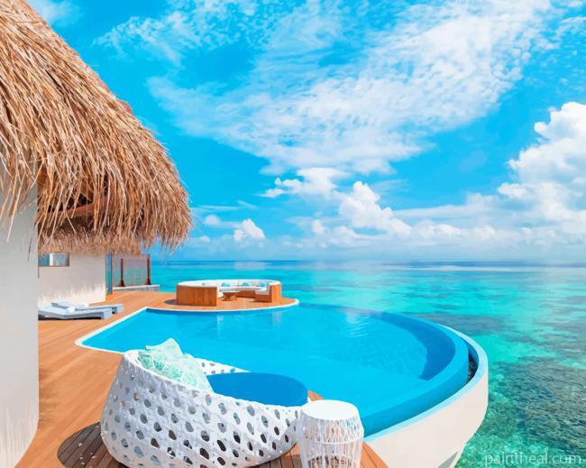 Amazing View Maldives Painting By Numbers Kits
