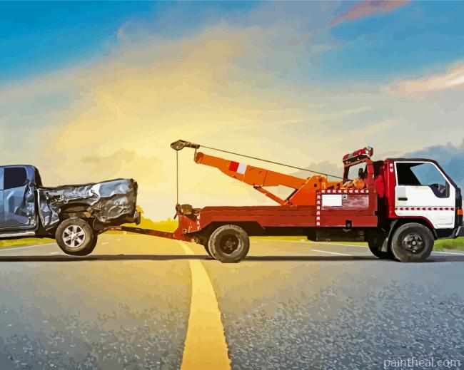 Tow Truck And Car Painting By Numbers Kits