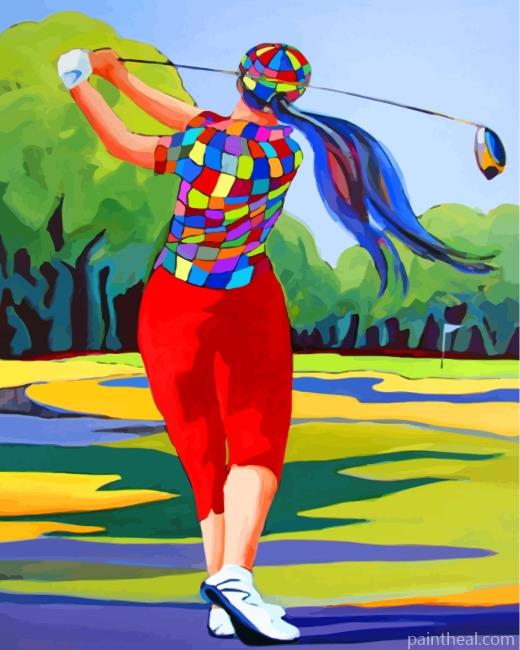Golf Player Painting By Numbers Kits