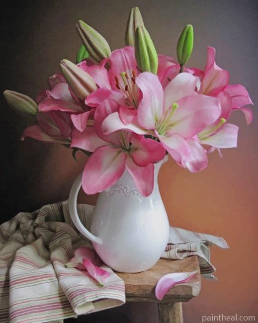 Pink Flowers Bouquet NEW Painting By Numbers Kits