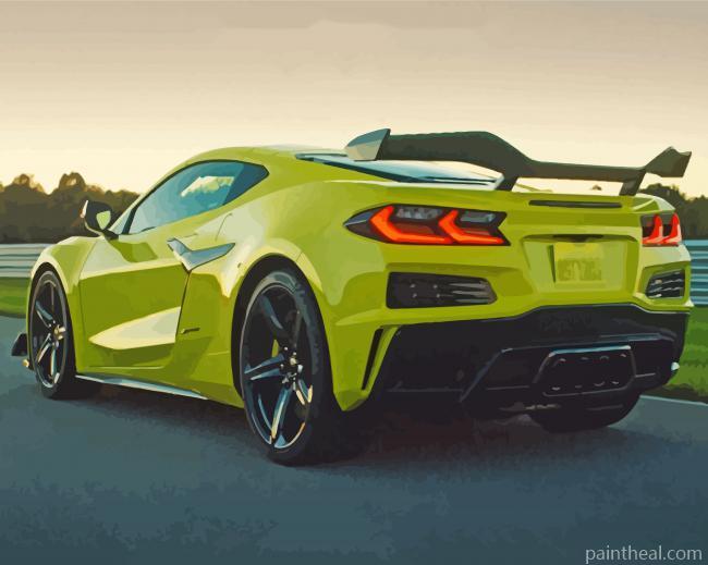 Green Corvette Z06 Painting By Numbers Kits
