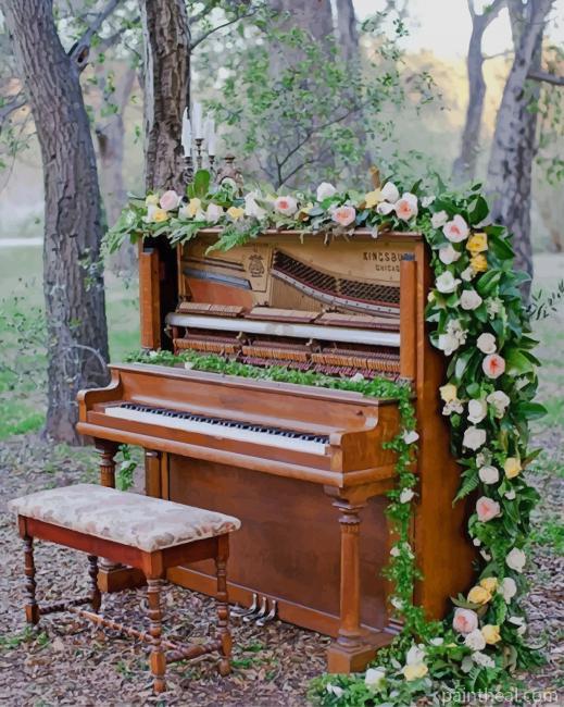 Flowers Blooming Piano NEW Painting By Numbers Kits