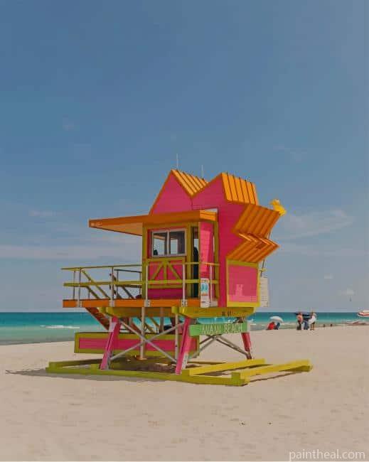 Lifeguard Tower Miami Painting By Numbers Kits