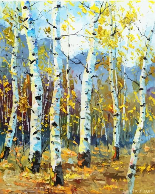 Birch Trees Art Painting By Numbers Kits