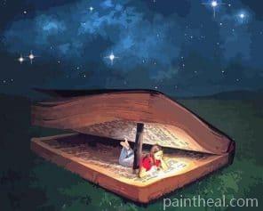 Girl Sleeping in Magic Book Painting By Numbers Kits