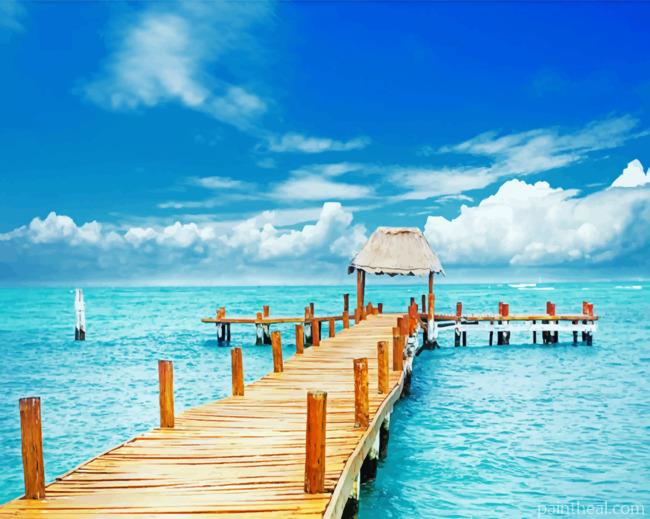 Beautiful Cancun Mexico Painting By Numbers Kits