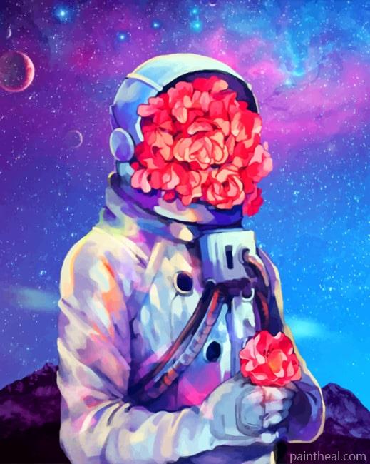Astronaut Flowers NEW Painting By Numbers Kits
