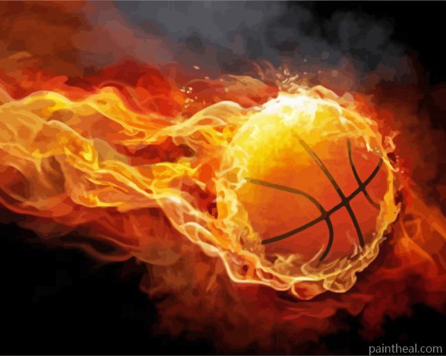 Flaming Basketball Painting By Numbers Kits