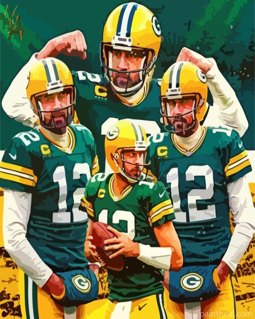 Green Bay Packers Aaron Rodgers Painting By Numbers Kits