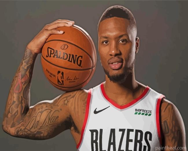 Damian Lillard Blazers Player Painting By Numbers Kits