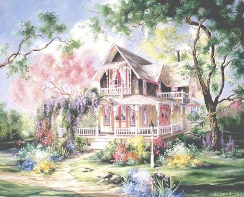 Forest Garden House Painting By Numbers Kits