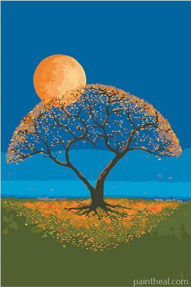 Moon Tree Painting By Numbers Kits