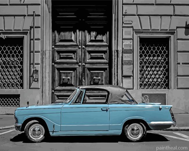 Blue Vintage Car Italy Painting By Numbers Kits