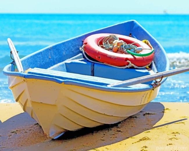 Old Boat On The Beach Painting By Numbers Kits
