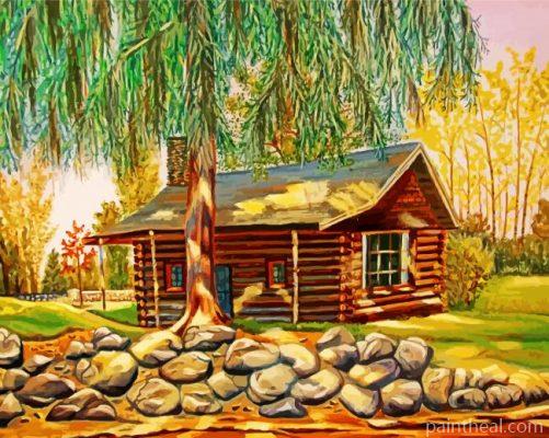 Old Log Cabin Painting By Numbers Kits