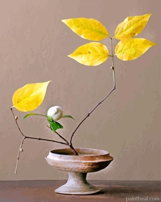 Yellow Ikebana Painting By Numbers Kits