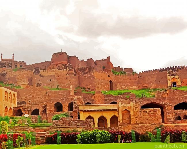 Golconda Fort Building Painting By Numbers Kits
