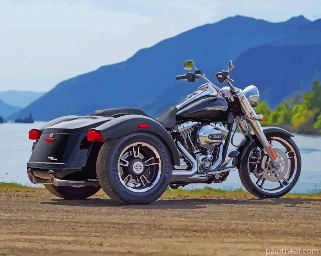 Cool Three Wheeler Harley Davidson Painting By Numbers Kits