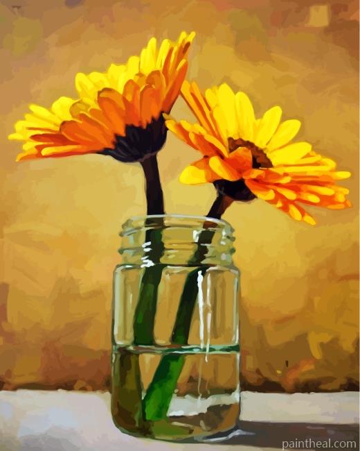 Sunflowers In Glass Painting By Numbers Kits