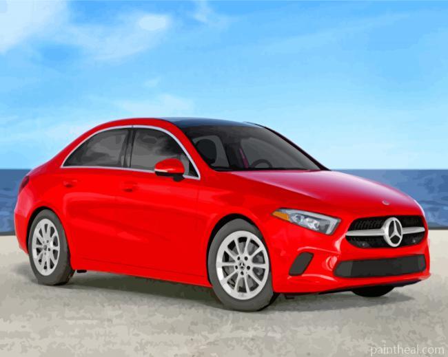 Red Mercedes Car Painting By Numbers Kits