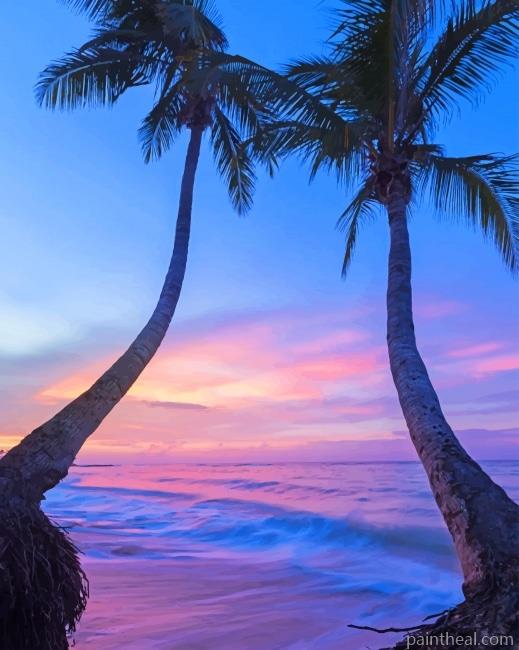 Jamaican Palm Trees Painting By Numbers Kits