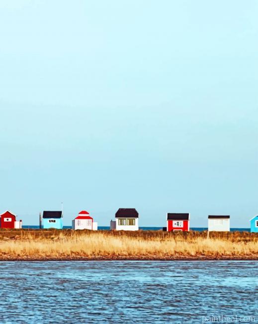 Beach Cottages Painting By Numbers Kits