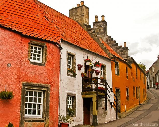 Aesthetic Culross Houses Painting By Numbers Kits
