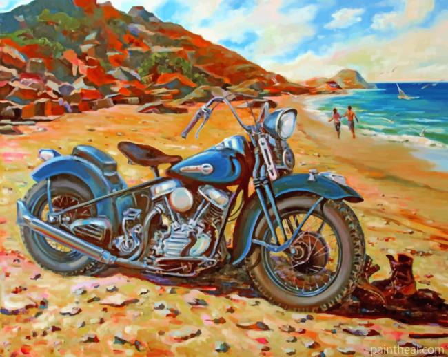 Harley Davidson Bike Painting By Numbers Kits